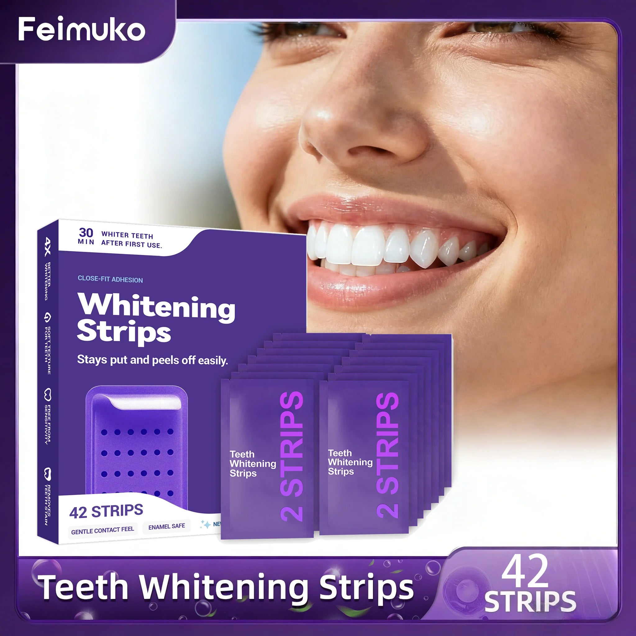 Clariva Whitening Strips — 42 Strips for a Brighter Smile